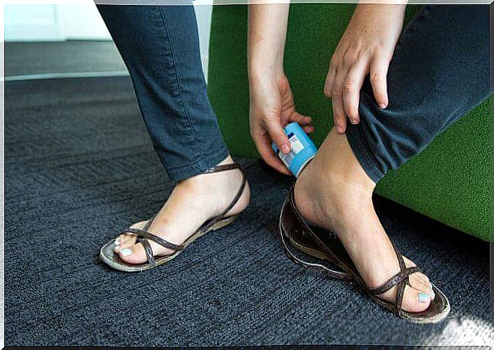 Foot deodorant so that shoes don't hurt