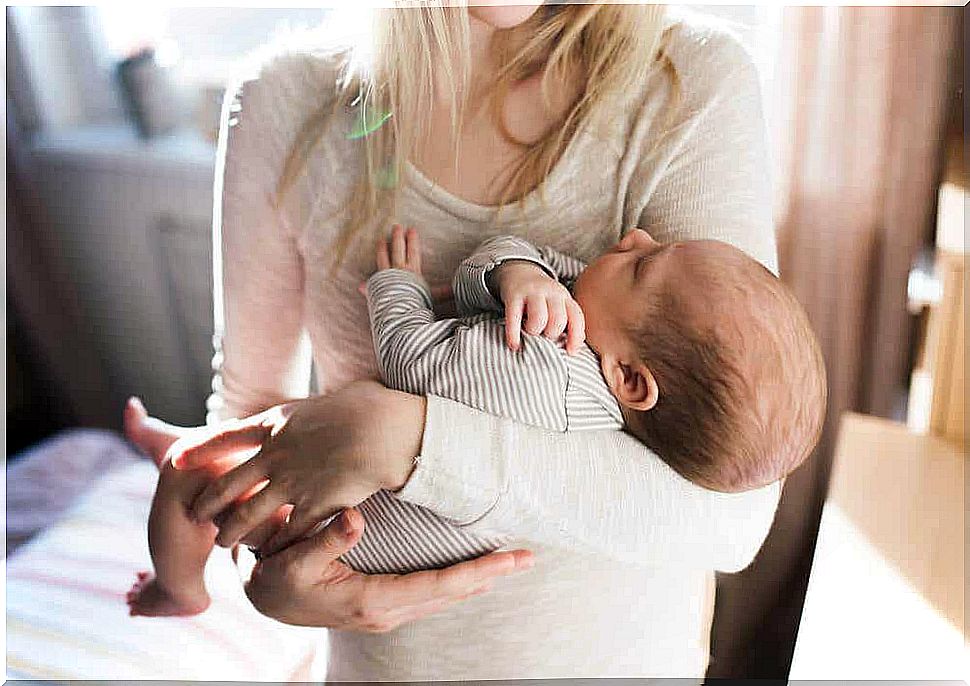 Mom with her baby on her lap