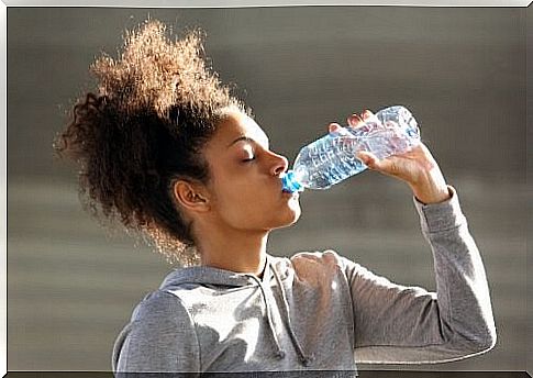 woman drinking water