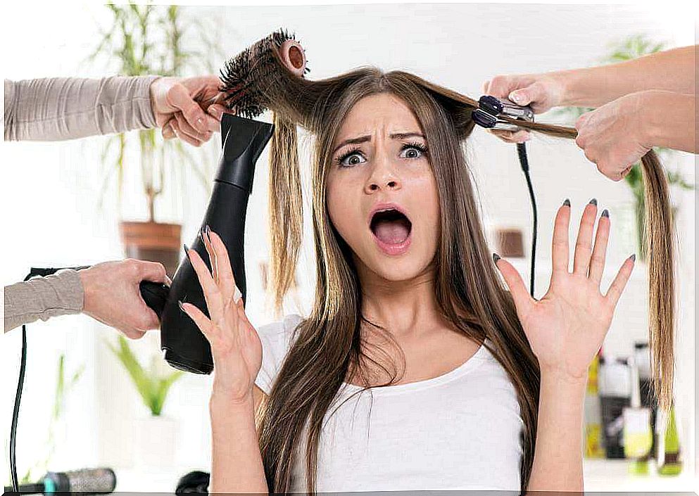 The flat iron does not help to strengthen the scalp