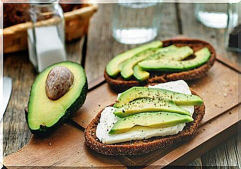 Healthy avocado cheese with oregano