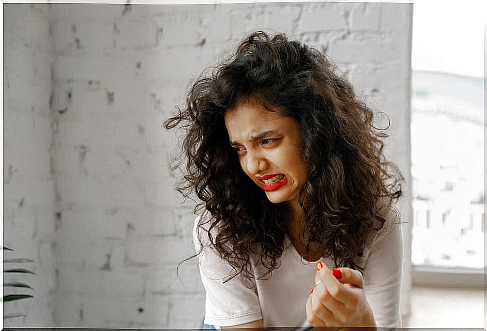 woman feeling disgusted